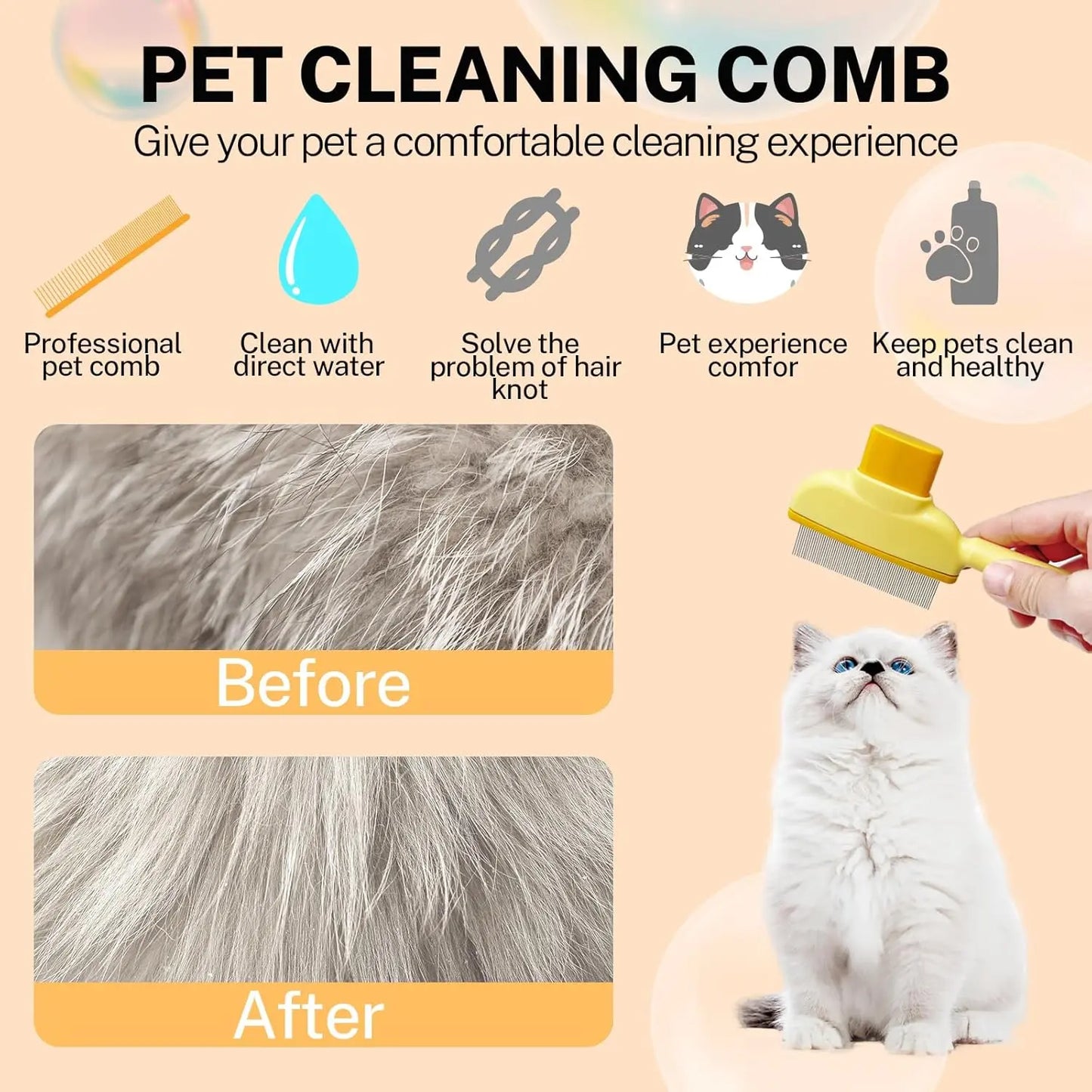 Lovely Caves Cat Grooming Comb