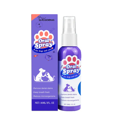 PET Dog Dental Care Spray,Plant-Based Ingredients,Safe and Healthy,Vet-Recommended Breath Freshener & Teeth,No Brushing 30ML Shop Now, Amazing Deal